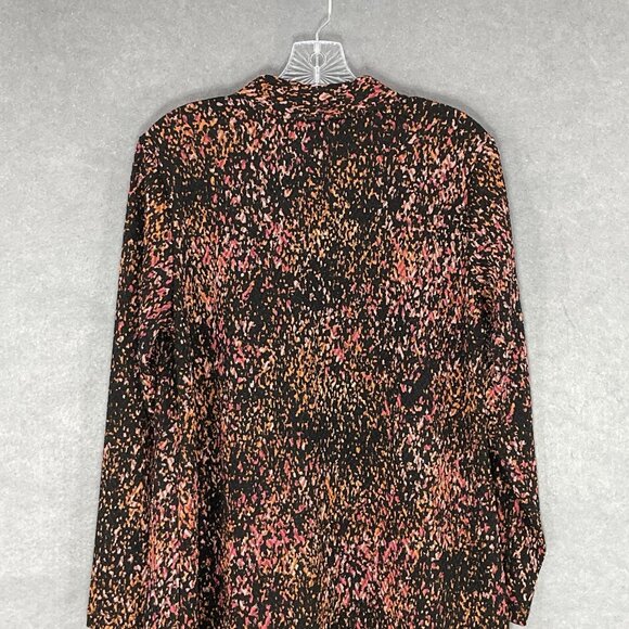 Susa Graver Cardigan Women M Petite Multicolor Pockets Texture Open Front Duster - Picture 7 of 13